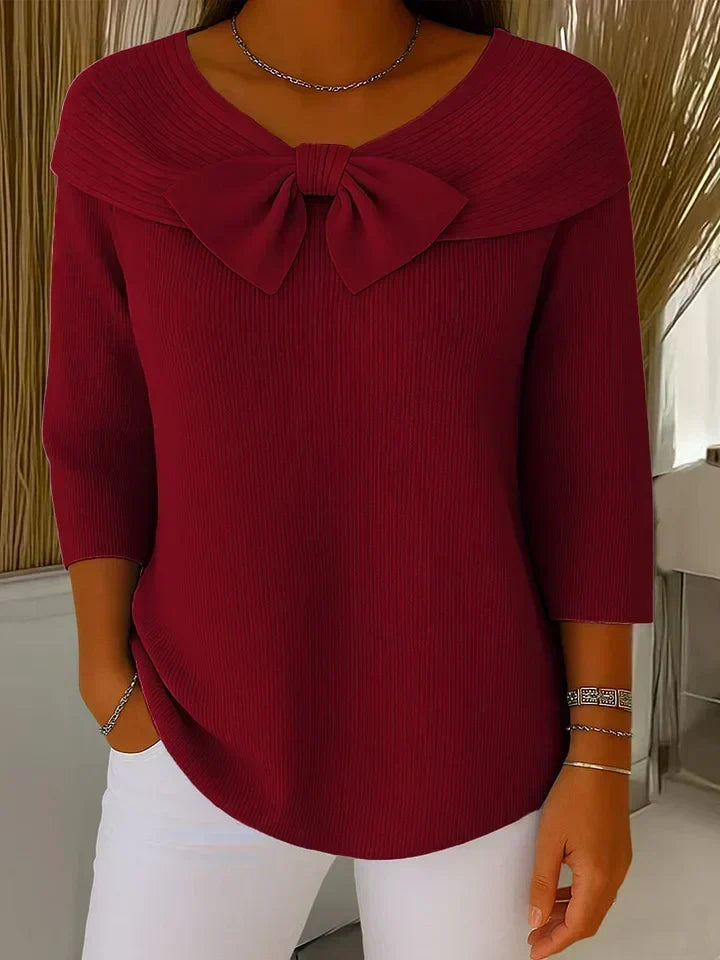 Tivella | Maglione con fiocco e collo rotondo