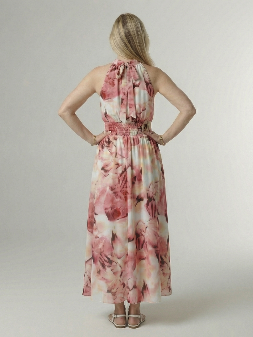 Sylin | Abito midi con scollo a halterneck e arricciature