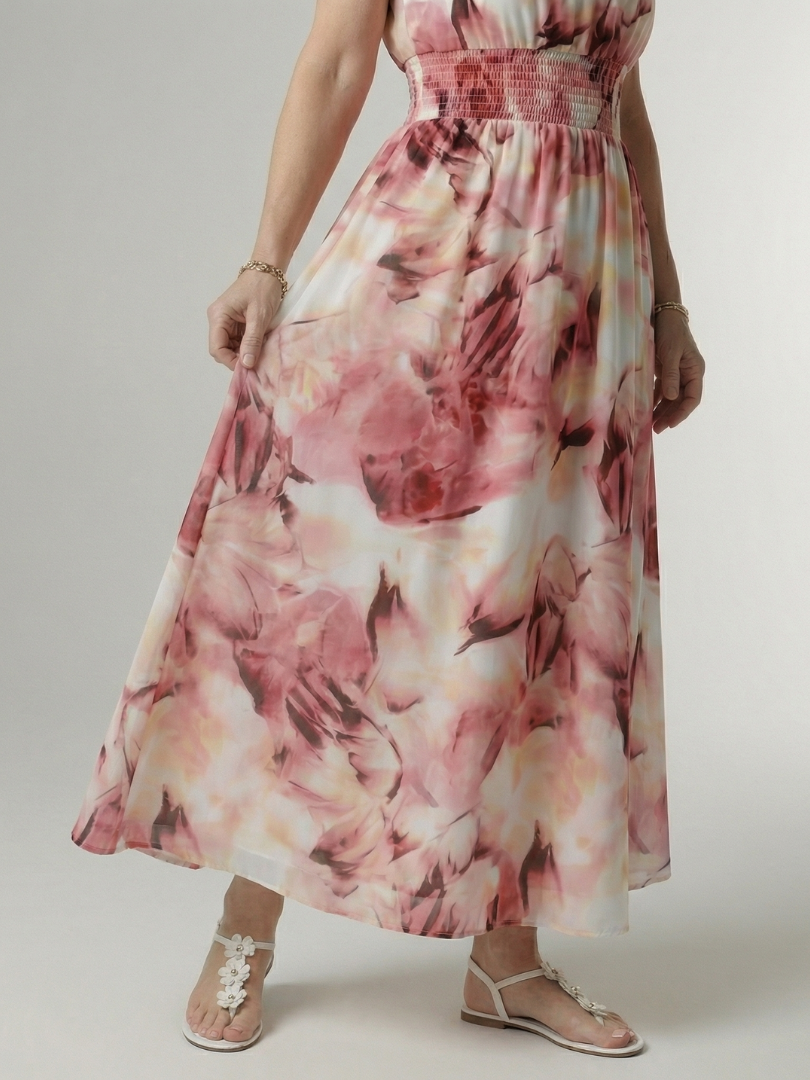 Sylin | Abito midi con scollo a halterneck e arricciature