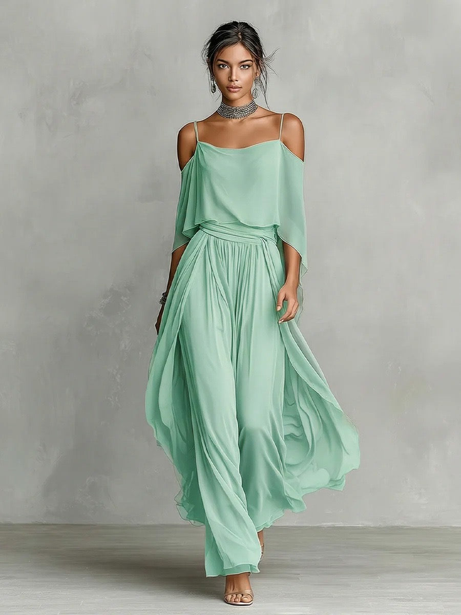 Renata set fluido due pezzi menta