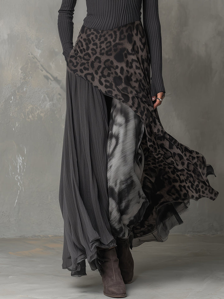 Martina | Vestito lungo in stile bohemiano con stampa leopardata • S1