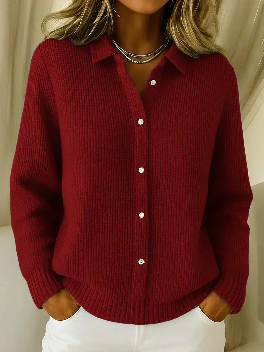 Camille | Cardigan a maglia testurizzata con bottoni frontali