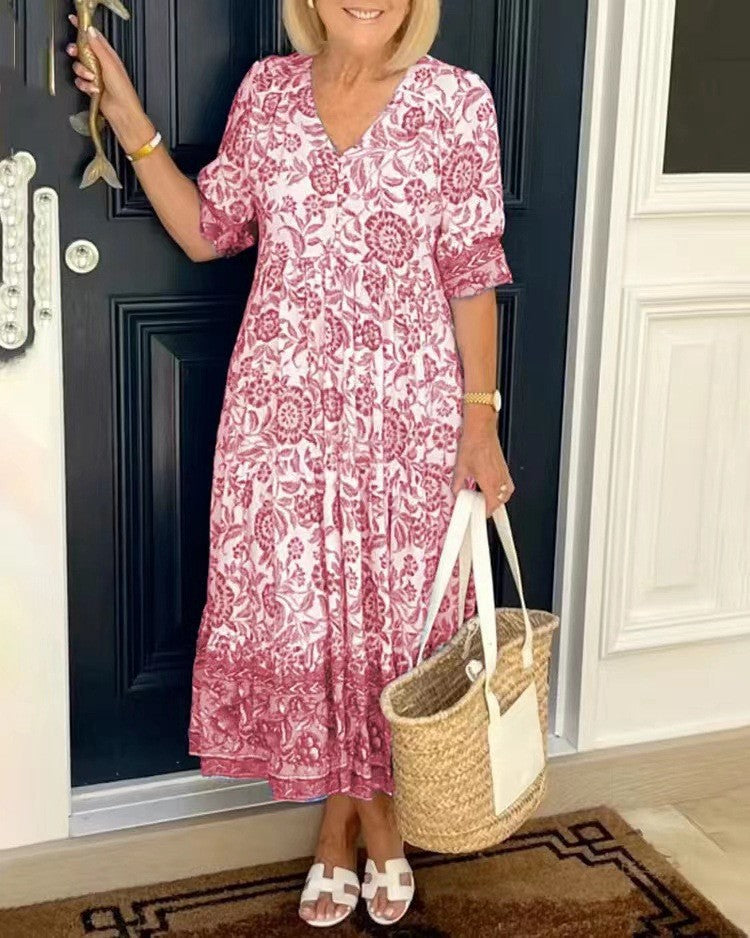 Keisha | Elegante floreale con scollo a V