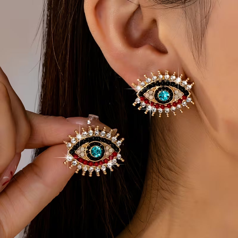 Orecchini con Occhio Turco e Strass