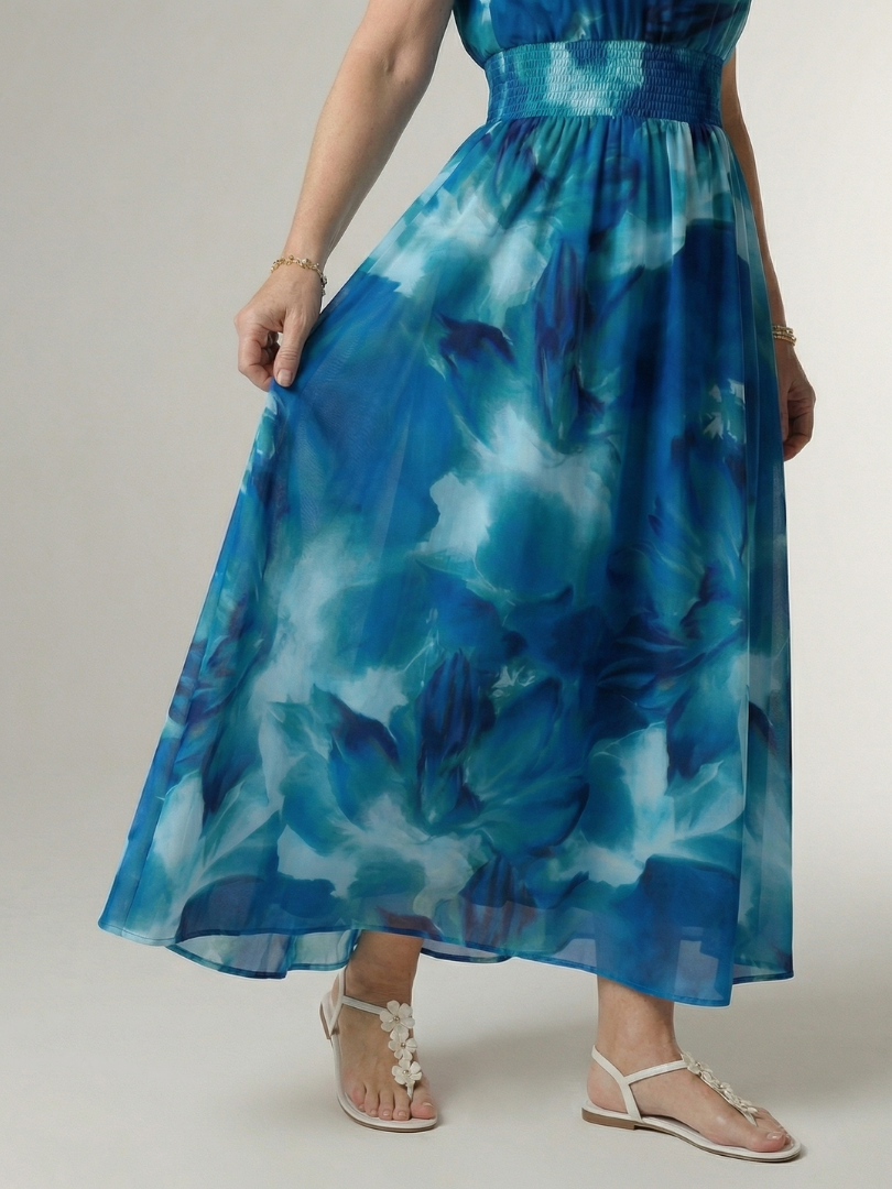 Sylin | Abito midi con scollo a halterneck e arricciature