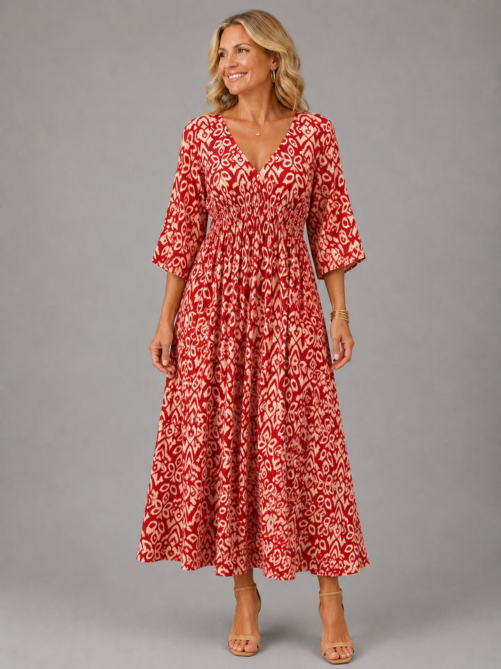 Althea | Abito midi bohemiano dal taglio fluido