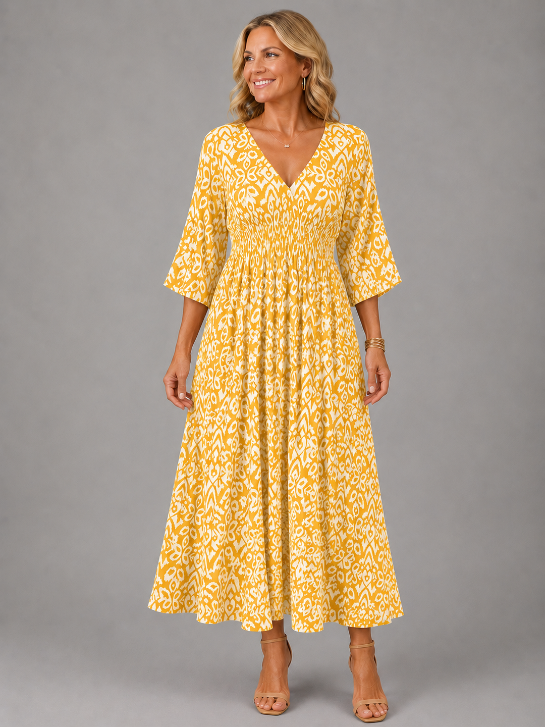 Althea | Abito midi bohemiano dal taglio fluido