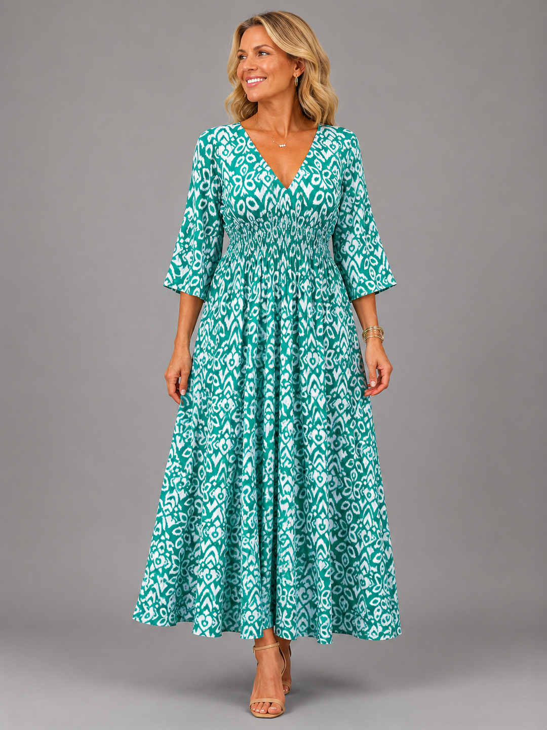 Althea | Abito midi bohemiano dal taglio fluido