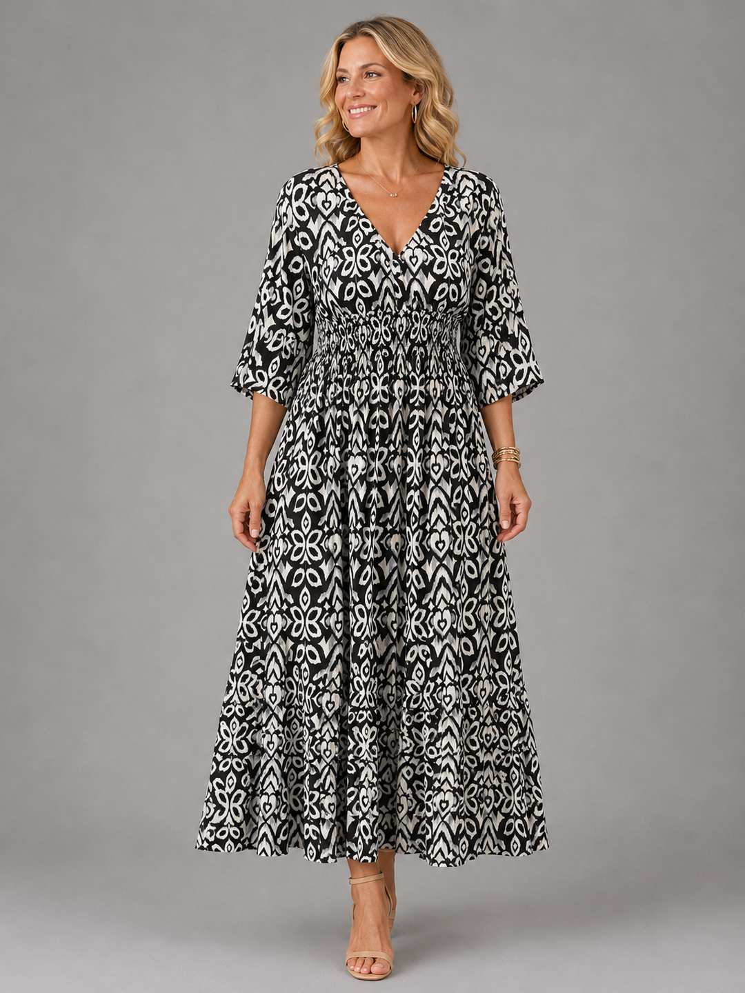 Althea | Abito midi bohemiano dal taglio fluido