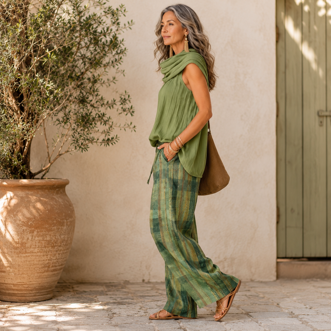 Bruna | Set smanicato con pantaloni ampi