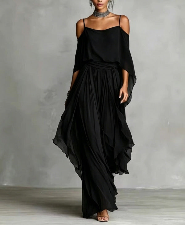 Renata Nero | Set fluido due pezzi in chiffon