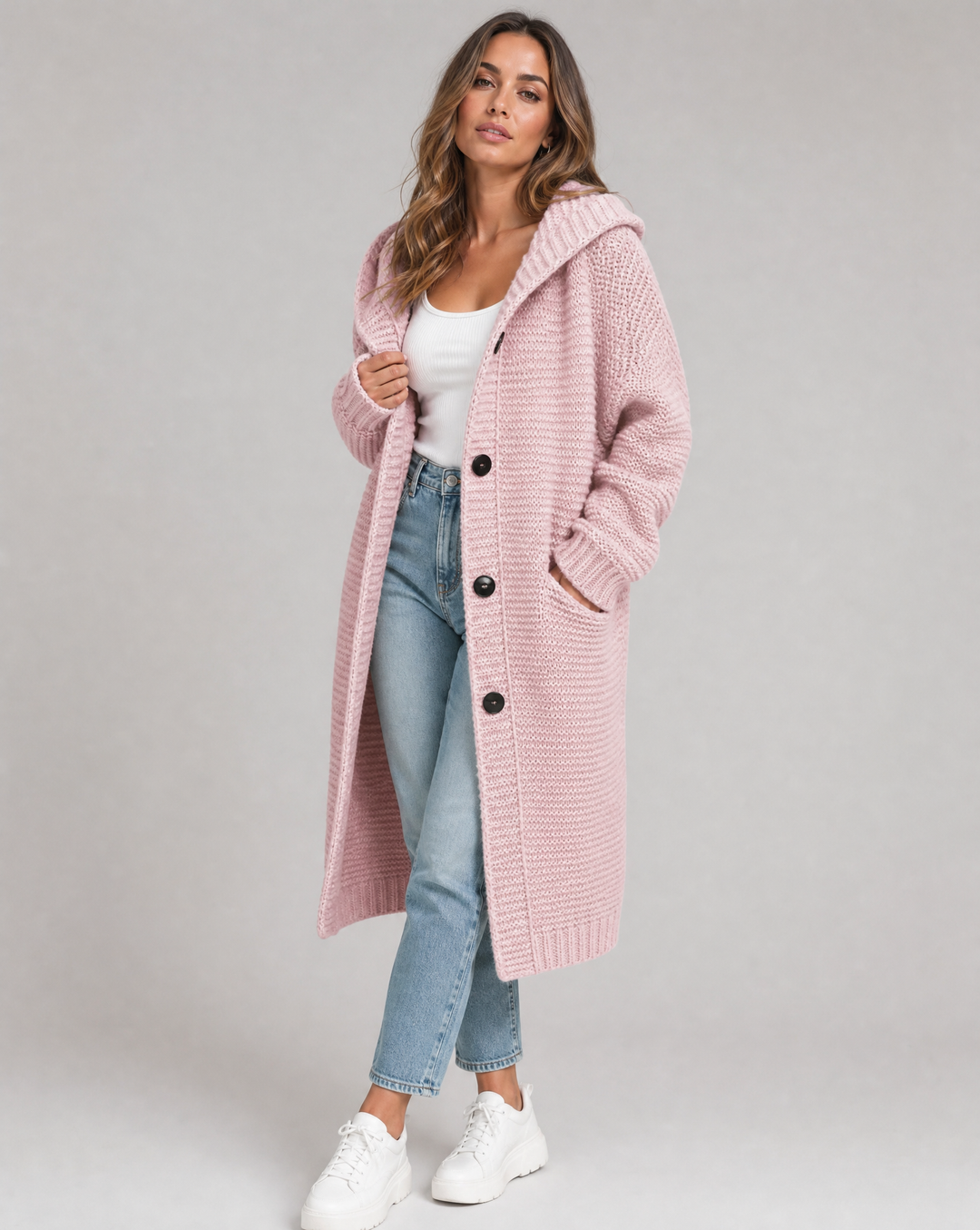 Cloe | Cardigan oversize con cappuccio