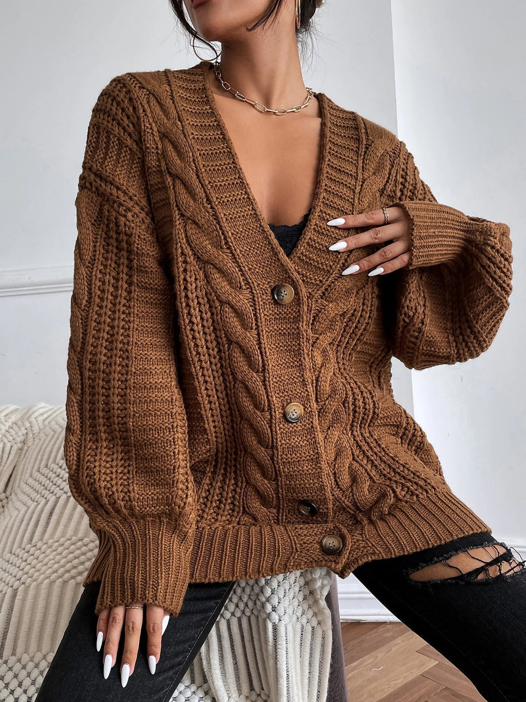 Fiammetta | Cardigan oversize a trecce