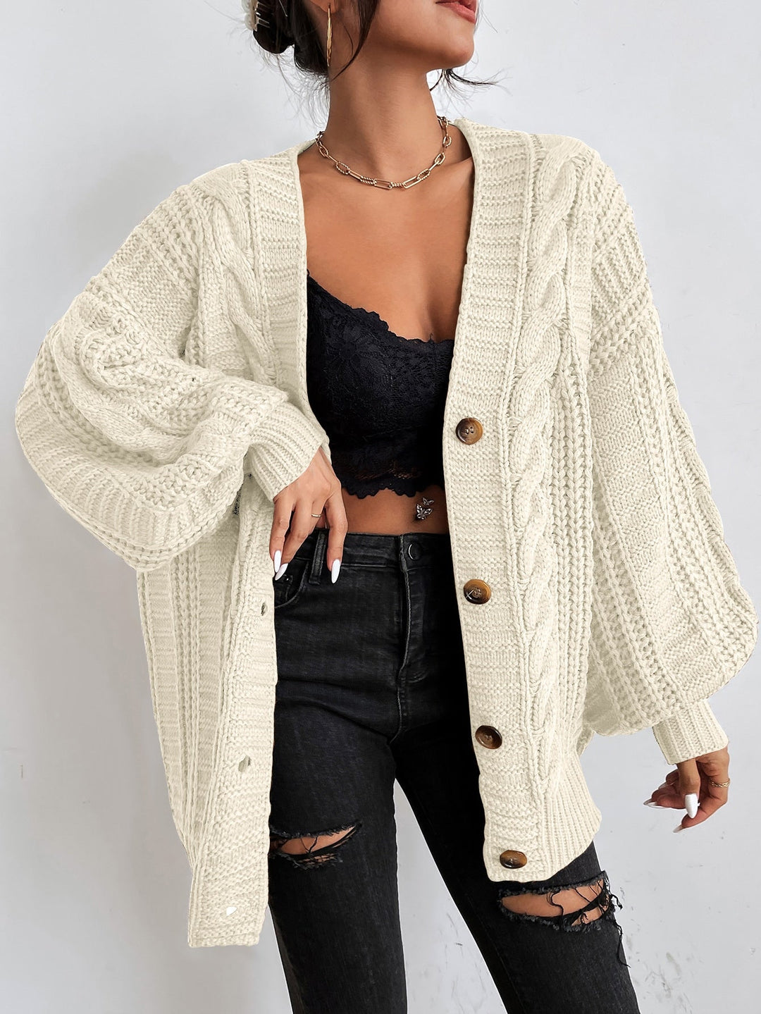 Fiammetta | Cardigan oversize a trecce