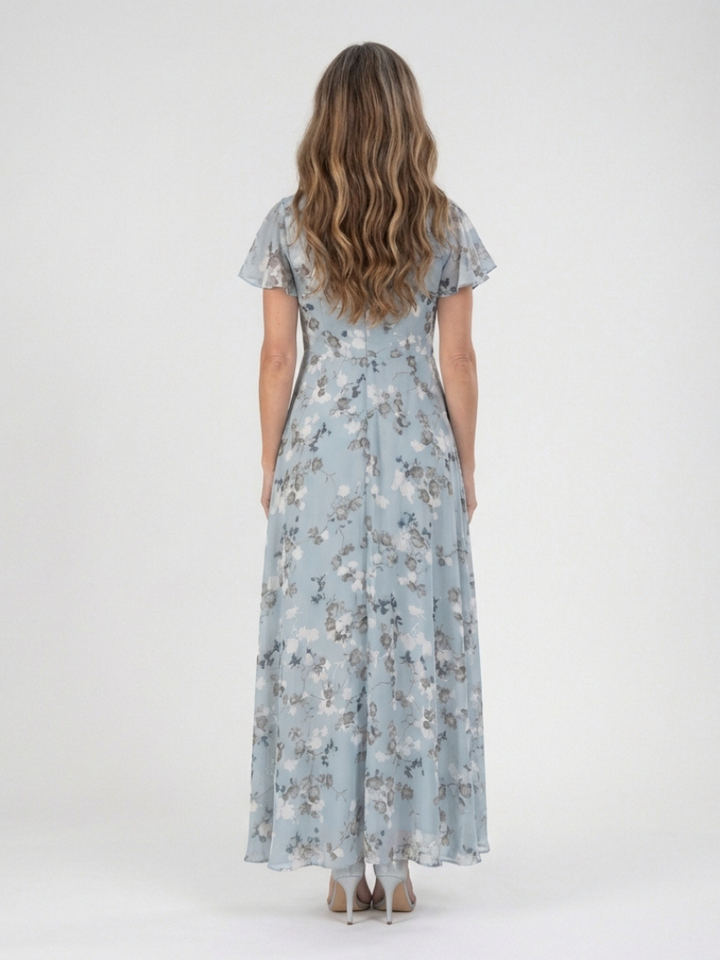 Ismeria | Abito lungo in chiffon floreale