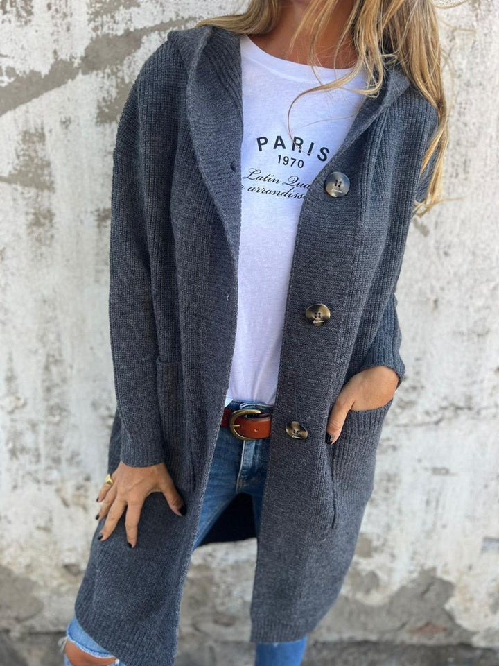 Amalia | Cardigan lungo in maglia con bottoni