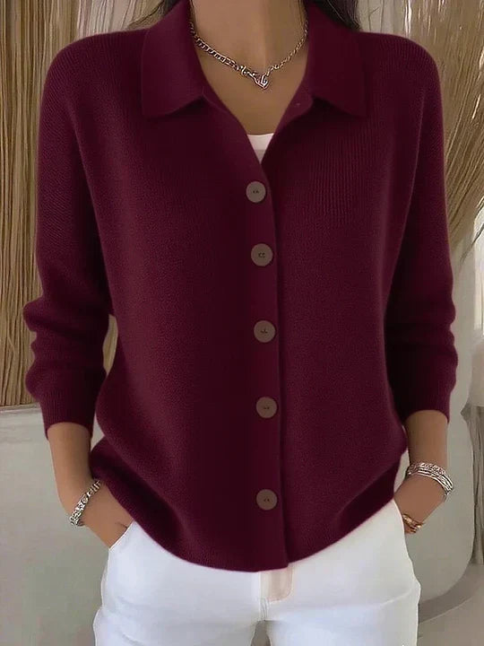 Josephine | Cardigan con colletto e bottoni frontali