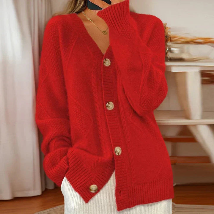 Ersilia | Cardigan a trecce con bottoni frontali