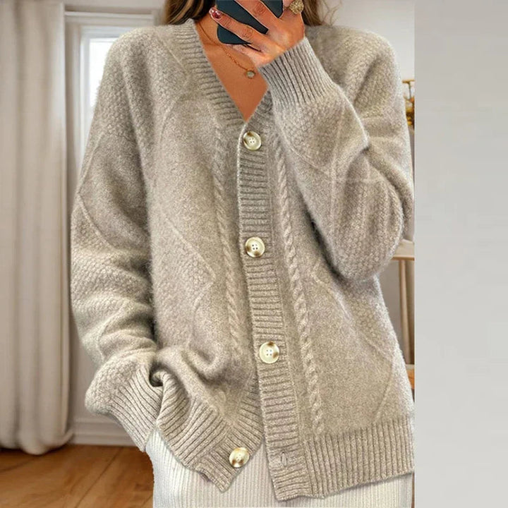 Ersilia | Cardigan a trecce con bottoni frontali