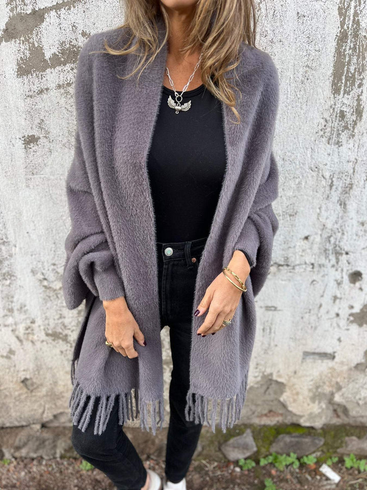 Ludovica | Cardigan lungo e caldo con frange