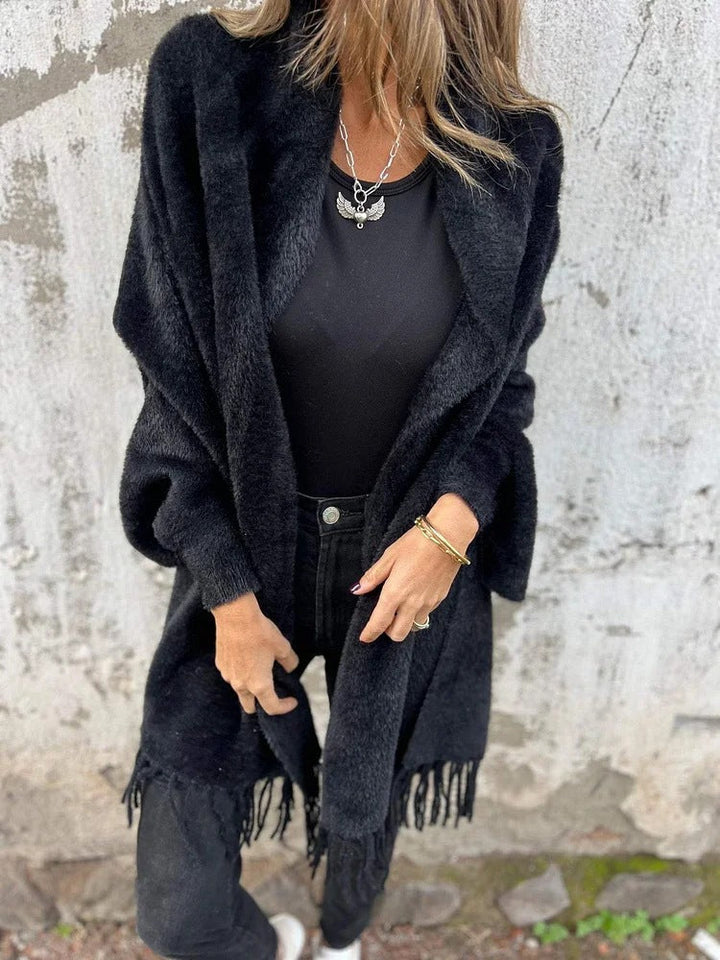 Ludovica | Cardigan lungo e caldo con frange