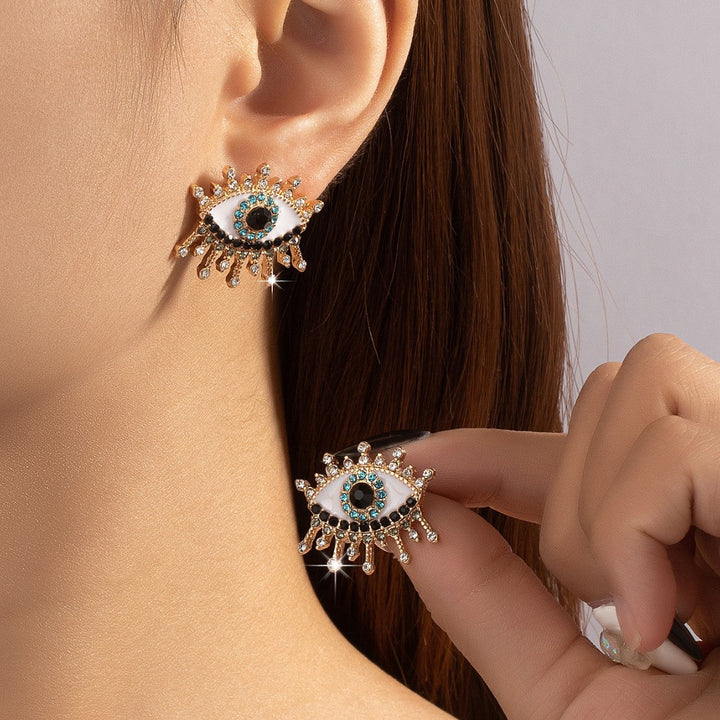 Orecchini con Occhio Turco e Strass
