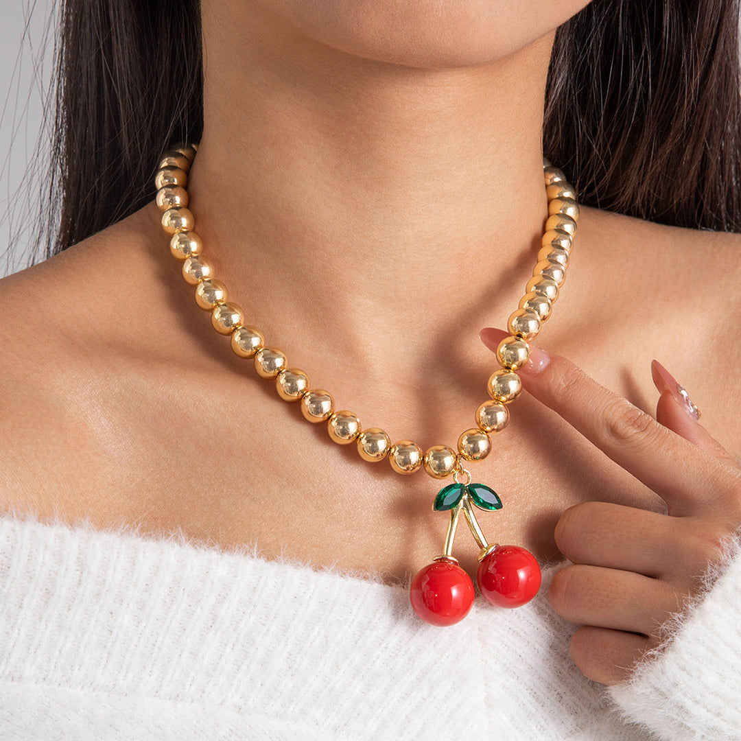 Collana a goccia di ciliegia