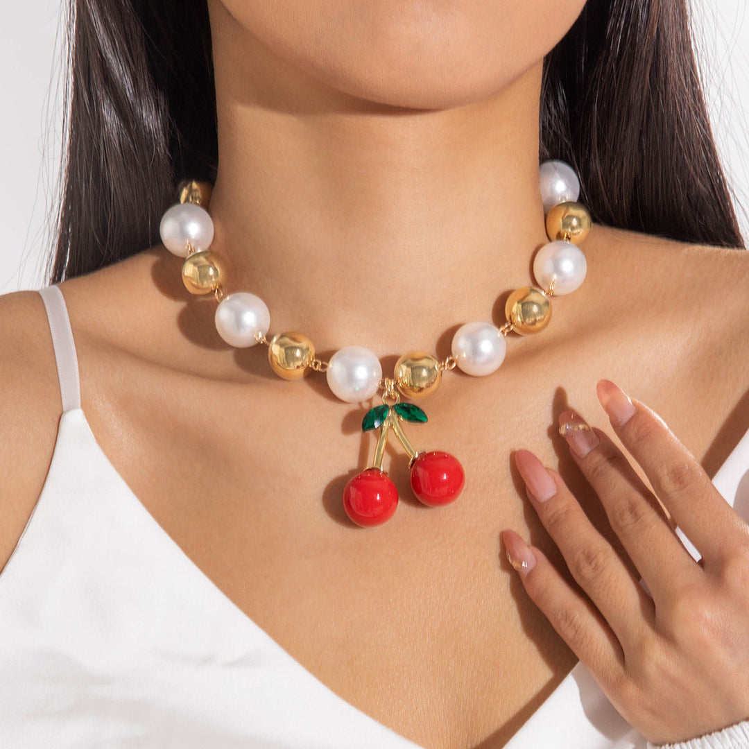 Collana a goccia di ciliegia