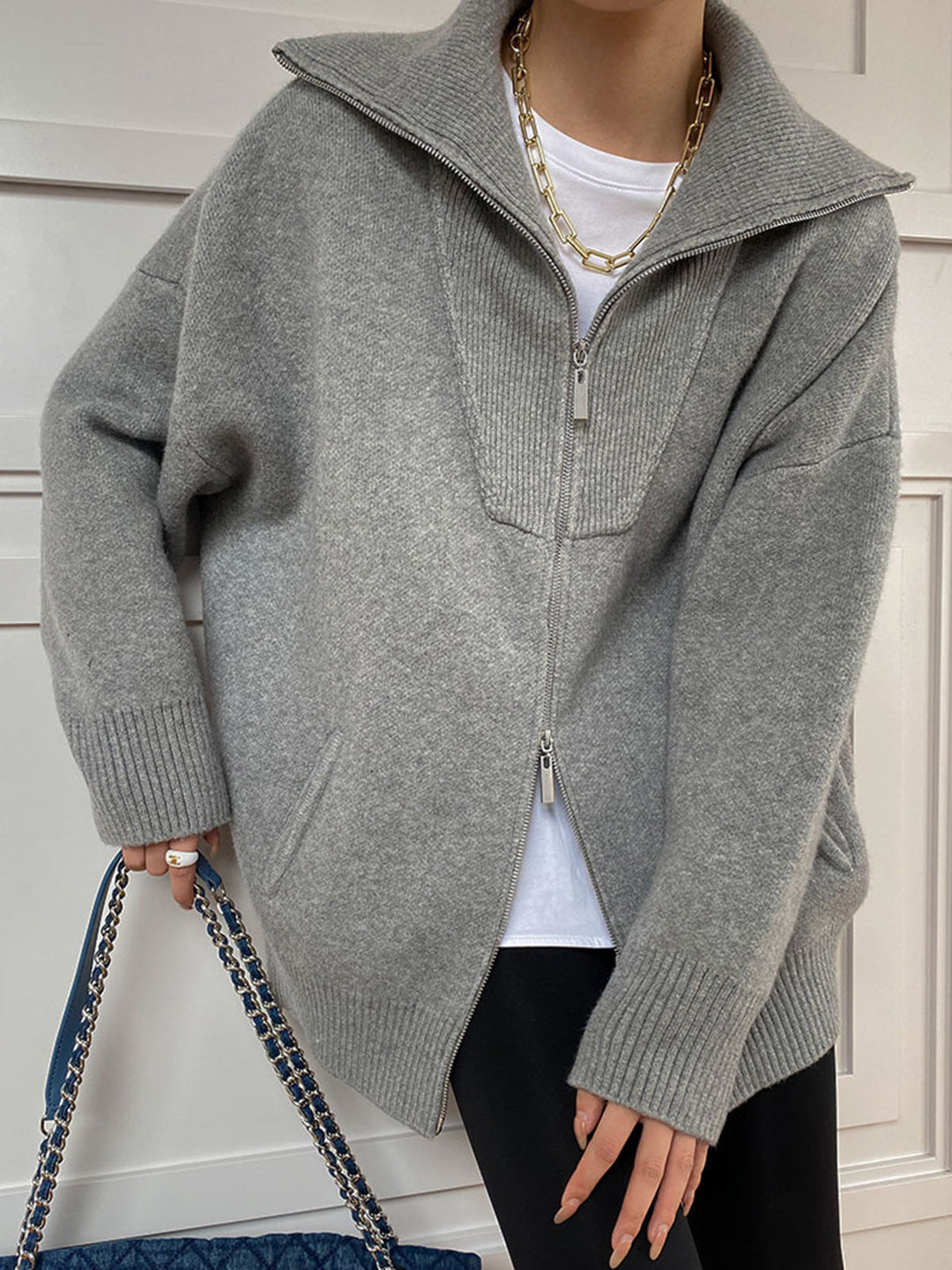 Nadia | Cardigan oversize con collo aperto