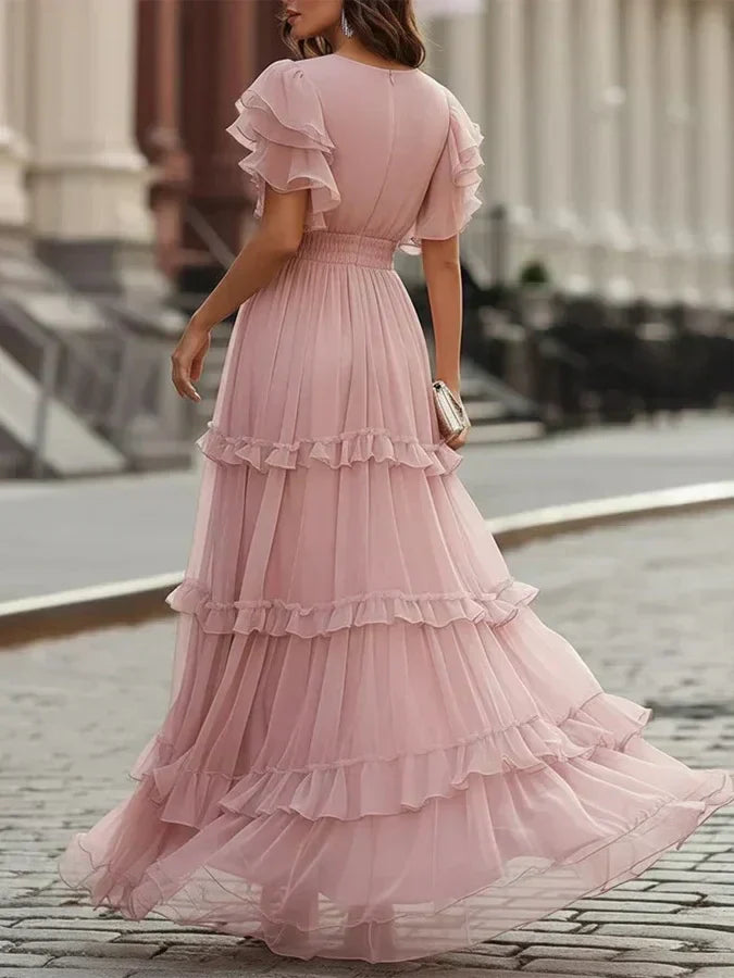 Zoe | Abito da sposa lungo elegante rosa chiaro