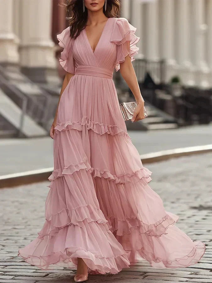 Zoe | Abito da sposa lungo elegante rosa chiaro