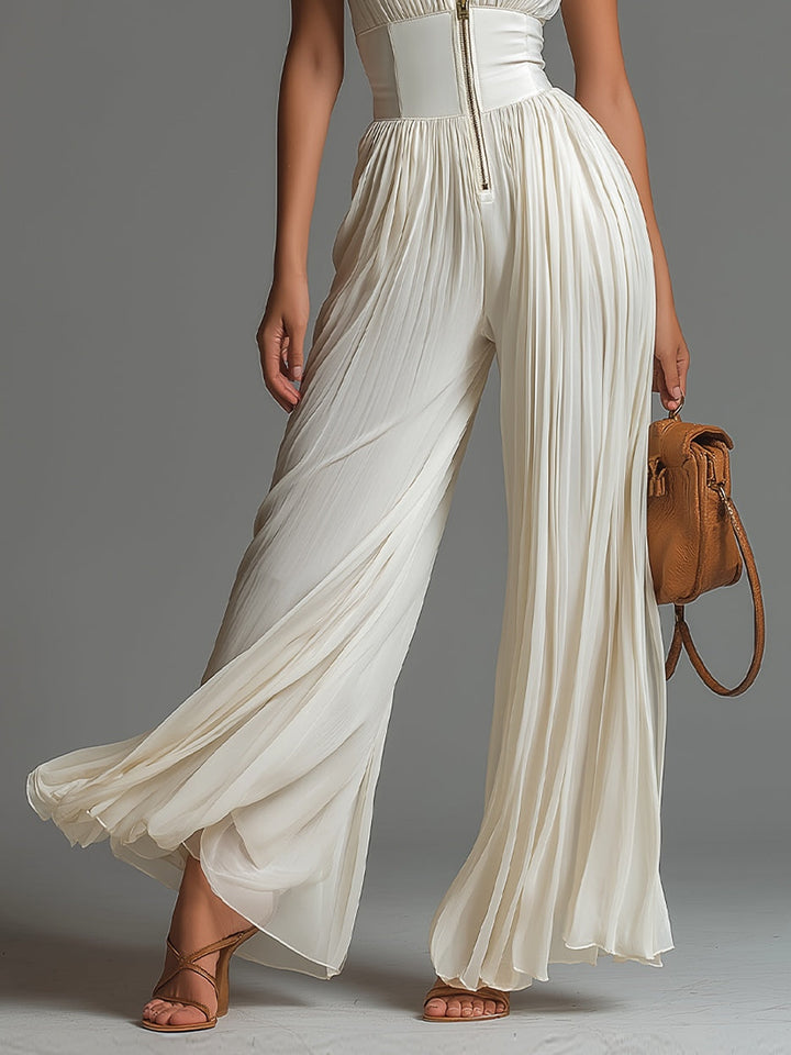 Zsófia tuta – chiffon bianco plissettato • S1