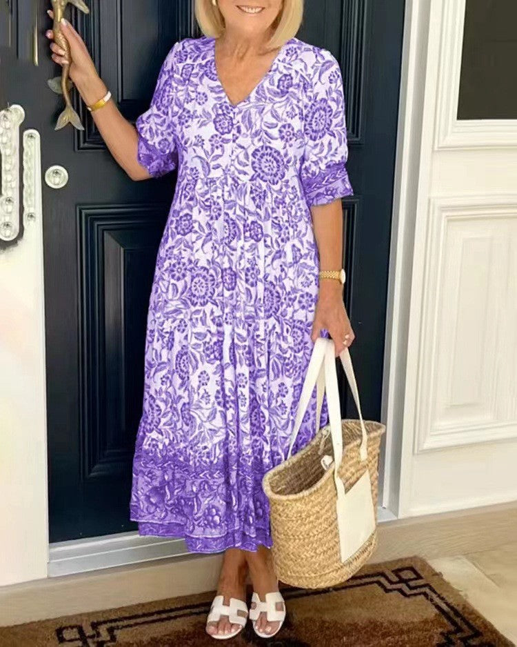 Keisha | Elegante floreale con scollo a V