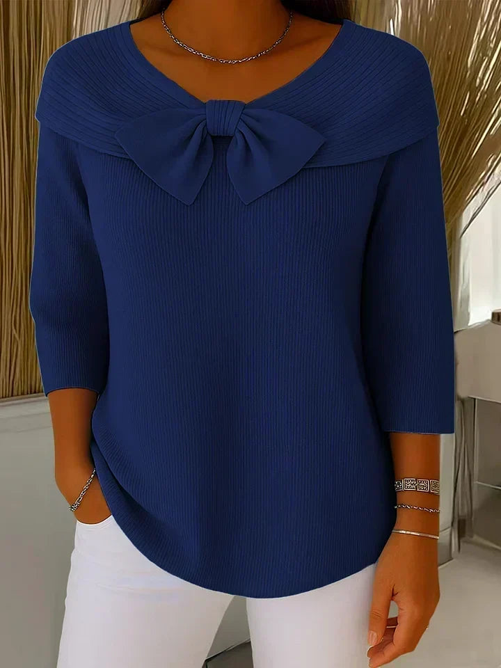 Tivella | Maglione con fiocco e collo rotondo