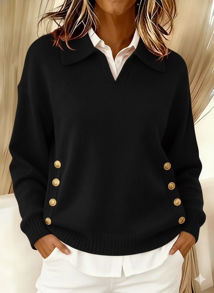 Vynette | Maglione a scollo a V con colletto