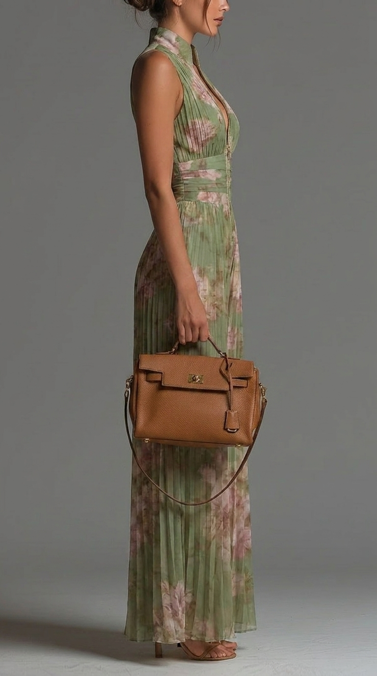 Tuta plissettata in chiffon floreale • S1