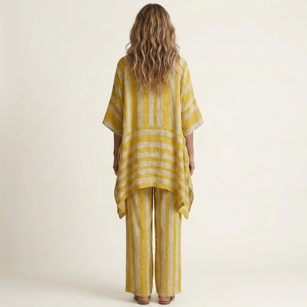 Kiara | Set di due pezzi in cotone-lino a righe