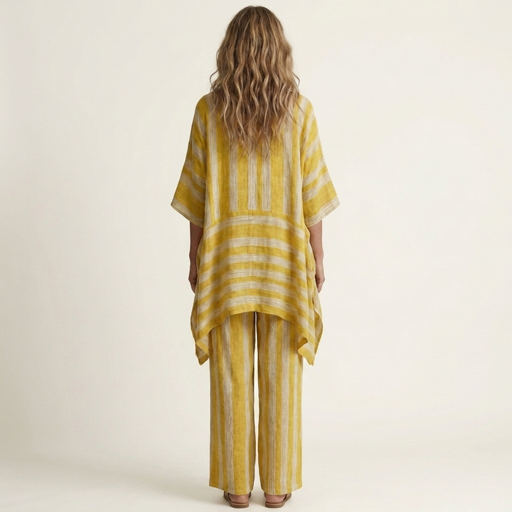Kiara | Set di due pezzi in cotone-lino a righe