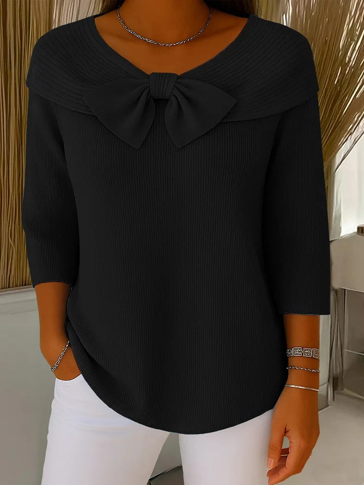Tivella | Maglione con fiocco e collo rotondo