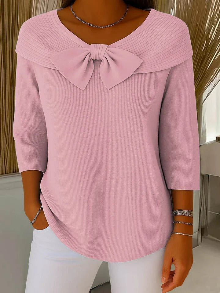 Tivella | Maglione con fiocco e collo rotondo