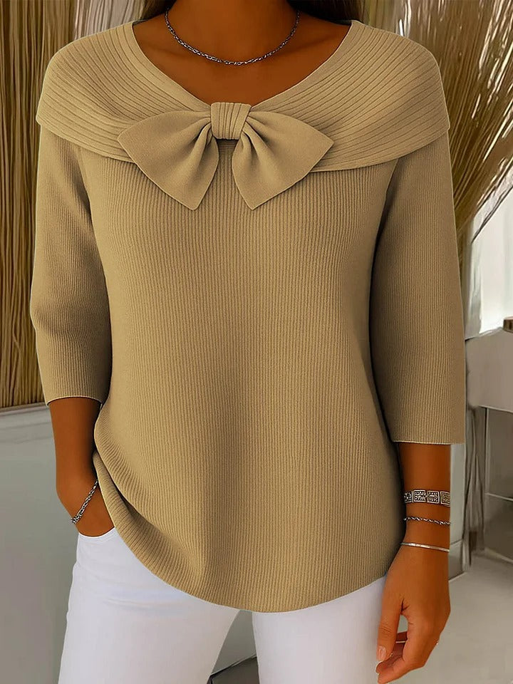 Tivella | Maglione con fiocco e collo rotondo