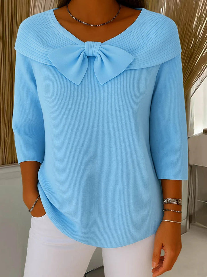 Tivella | Maglione con fiocco e collo rotondo