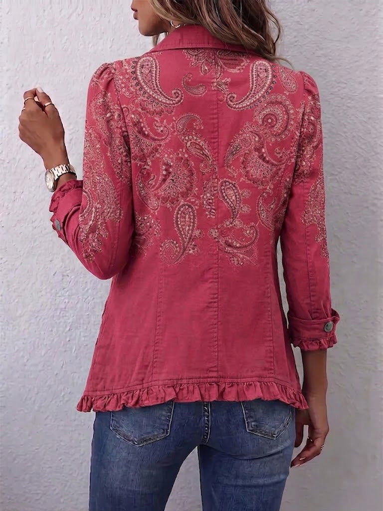 Anouk | Giacca vintage con stampa paisley a volant