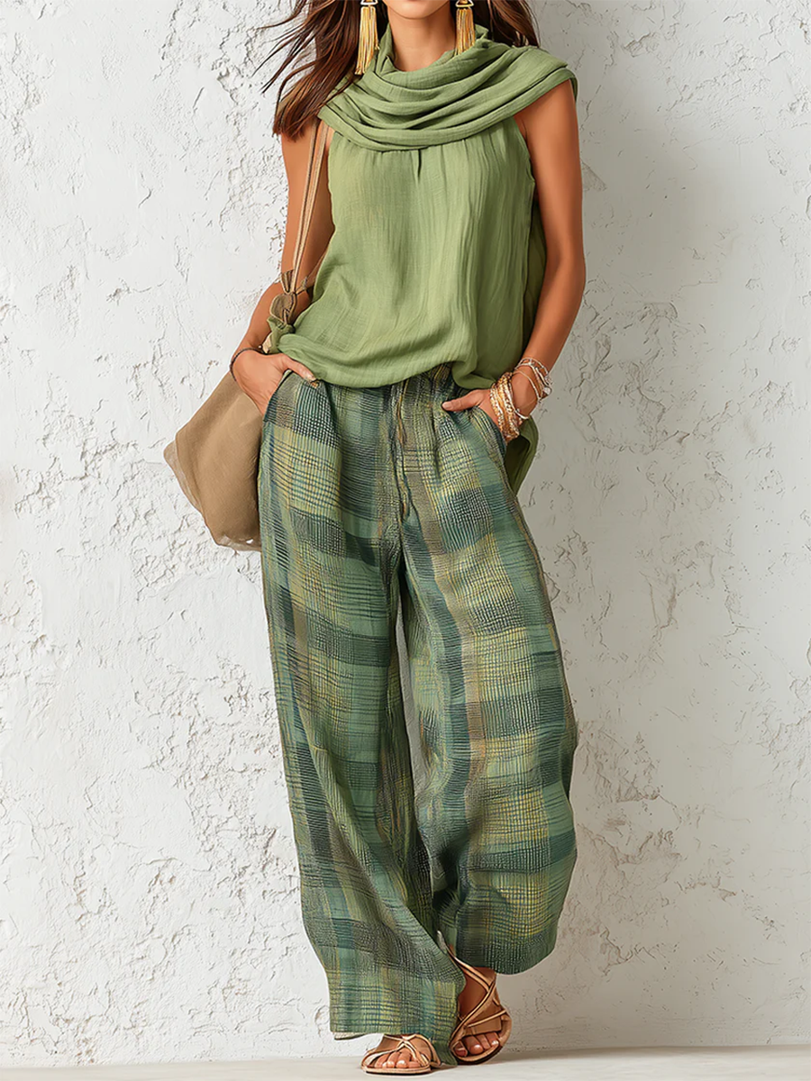 Bruna | Set smanicato con pantaloni ampi