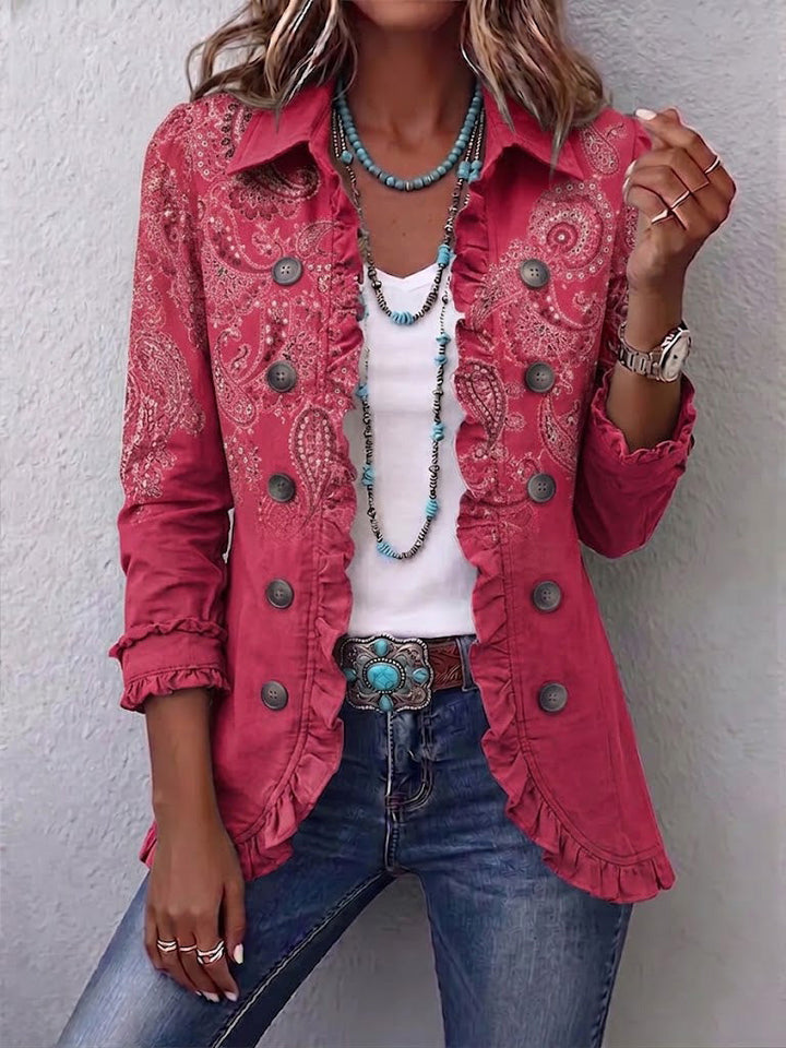 Anouk | Giacca vintage con stampa paisley a volant