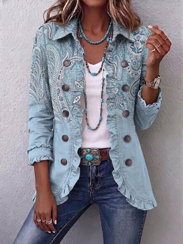Estrella | Giacca con volant a stampa paisley in stile vintage